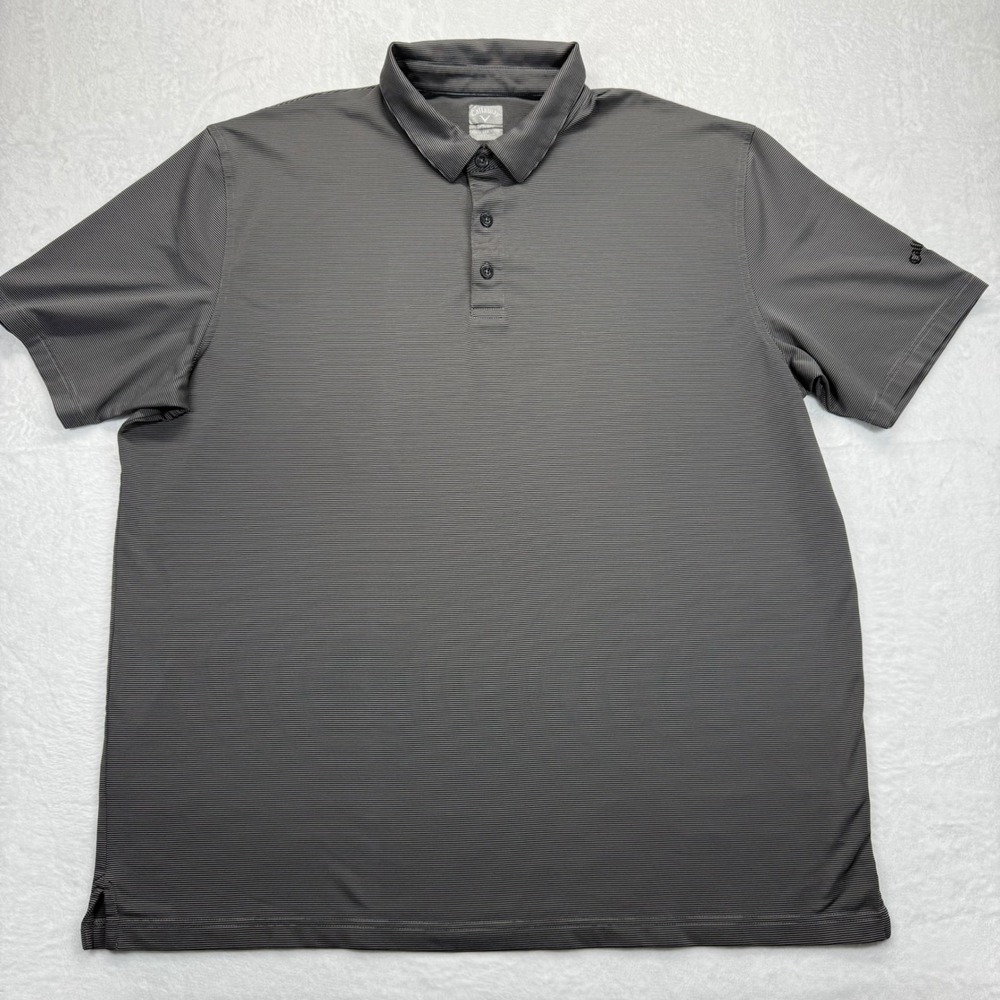 Callaway Golf Polo‎ Shirt Opti-Dri Striped Moisture Wicking XXL